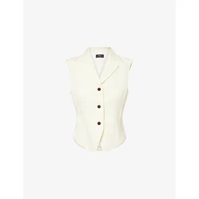 Theory Womens Lemongrass Tailored Woven Waistcoat In Neutral