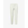 Theory Womens Light Sea Glass Treeca Pull-on Linen-blend Trousers In Green
