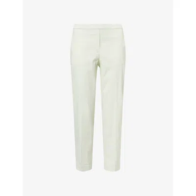 Theory Womens Light Sea Glass Treeca Pull-on Linen-blend Trousers In Green
