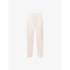 Theory Womens Warm Pink Treeca Pull-on Linen-blend Trousers In Pink