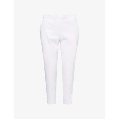 Theory Womens  Treeca Tapered Linen-blend Trousers In White