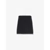 Theory Womens  Tweed Contrast-stitching Wool-blend Mini Skirt In Black Multi