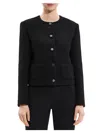 Theory Holiday Tweed Cropped Jacket In Black