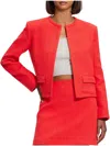 Theory Cropped Jacket In Cotton Tweed In Orange