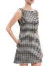 Theory Womens Tweed Houndstooth Mini Dress In Multi