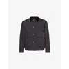 Theory Womens Utility Twill-collar Relaxed-fit Woven Jacket Charcoal In Charcoal