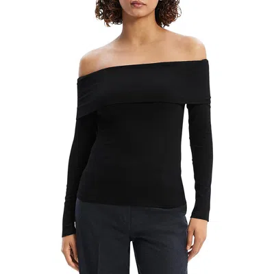 Theory Womens Viscose Pullover Top In Blk
