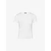 Theory Womens White Regular-fit Short-sleeves Cotton-jersey T-shirt