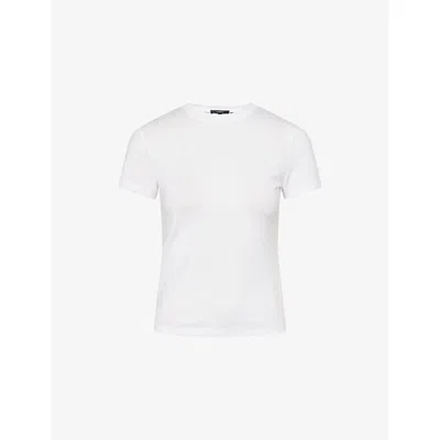 Theory Womens White Regular-fit Short-sleeves Cotton-jersey T-shirt