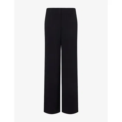 Theory Womens Wide-leg Stretch-woven Knit Trousers Black - 001
