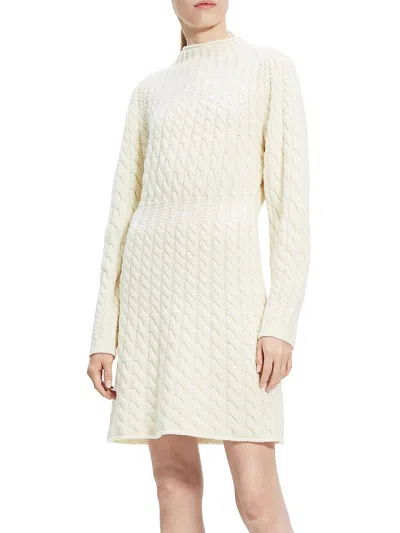 Theory Womens Wool Blend Sculpted Sweaterdress In Multi