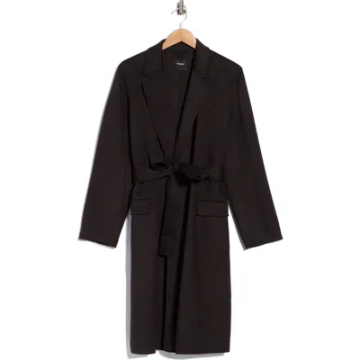 Theory Wool & Cashmere Belted Coat In Brown