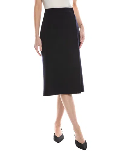 Theory Wool & Cashmere-blend Wrap Skirt In Blue