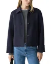 Theory Boxy Cuff Jacket In Double-face Wool-cashmere In Blue