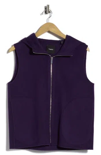 Theory Wool & Cashmere Hooded Vest In Purple