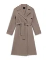 Theory Wool Blend Trench Coat In Cinder Melange