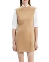 Theory Wrap Skirt Mini Dress In New Camel