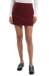 Theory High-waist Mini Skirt In Cordovan