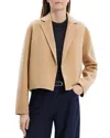 Theory New Divide Double Face Open Front Cardigan In New Camel