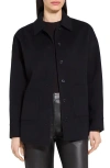Theory Wool & Cashmere Shirt Jacket In Black