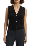 Theory Felted Wool-cashmere Button Vest In Black