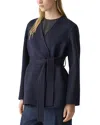 Theory Double-breasted Cardigan Jacket In Double-face Wool-cashmere In Blue