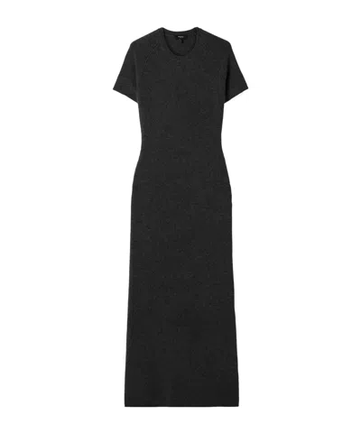 Theory Wool And Cashmere-blend Maxi Dress In Black