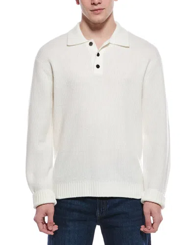 Theory Wool & Cashmere-blend Polo Shirt In Neutral