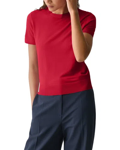 Theory Wool Basic T-shirt In Red