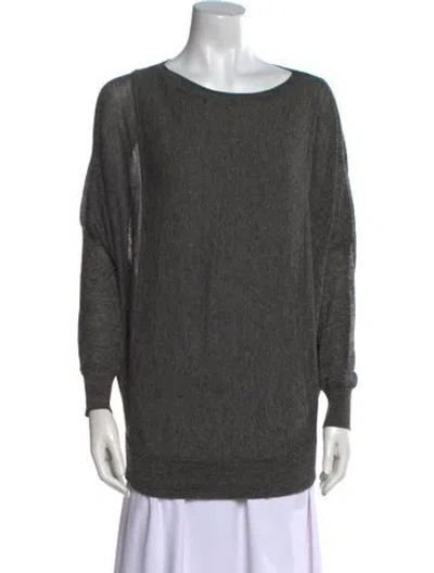 Pre-owned Theory Wool Bateau Neckline Sweater In Gray