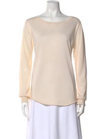 Pre-owned Theory Wool Bateau Neckline Sweater In Neutral
