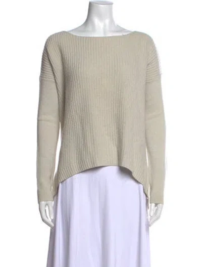 Pre-owned Theory Wool Bateau Neckline Sweater In Neutrals