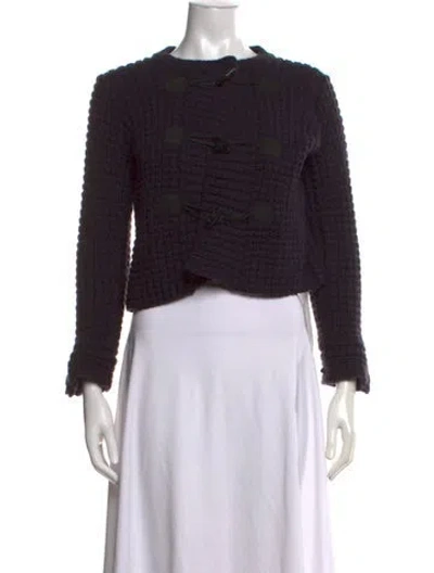Pre-owned Theory Wool Bateau Neckline Sweater In Purple