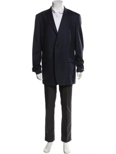 Pre-owned Theory Wool Blazer In Blue