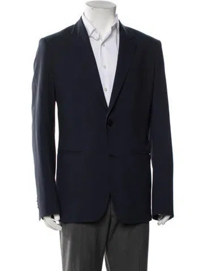 Pre-owned Theory Wool Blazer In Blue