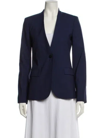 Pre-owned Theory Wool Blazer In Blue