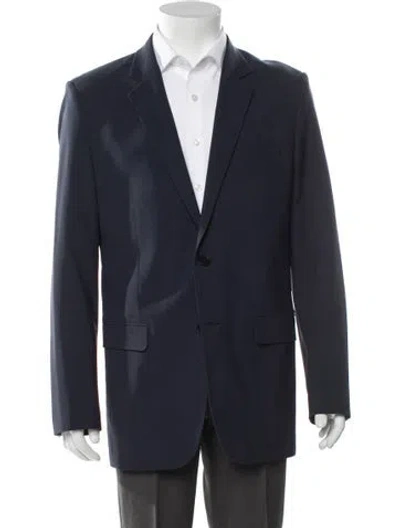 Pre-owned Theory Wool Blazer In Blue