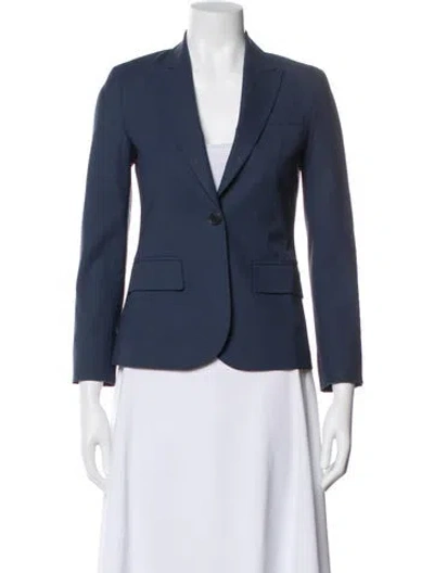 Pre-owned Theory Wool Blazer In Blue
