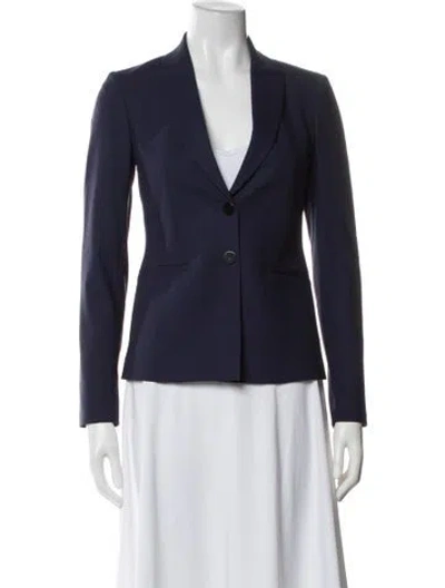 Pre-owned Theory Wool Blazer In Blue