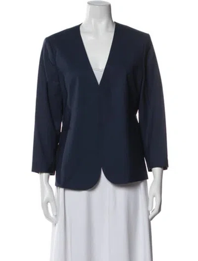 Pre-owned Theory Wool Blazer In Blue