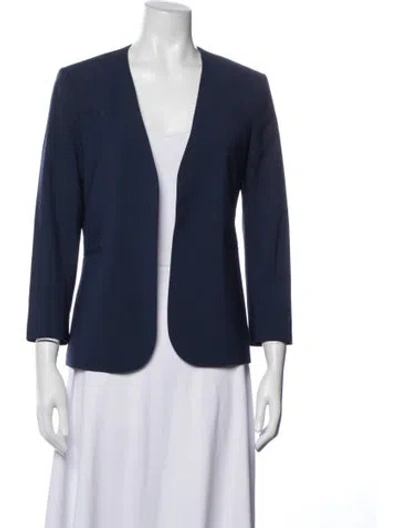Pre-owned Theory Wool Blazer In Blue