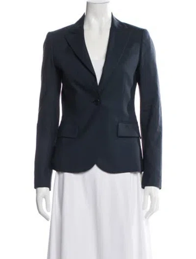 Pre-owned Theory Wool Blazer In Blue
