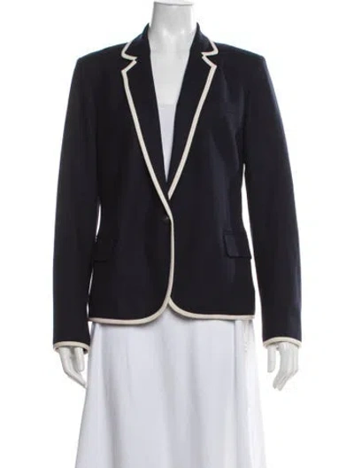 Pre-owned Theory Wool Blazer In Blue