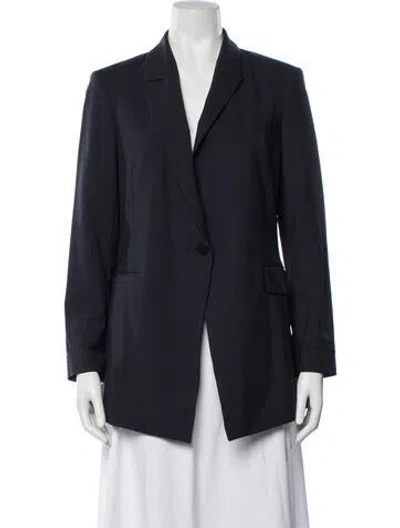 Pre-owned Theory Wool Blazer In Blue