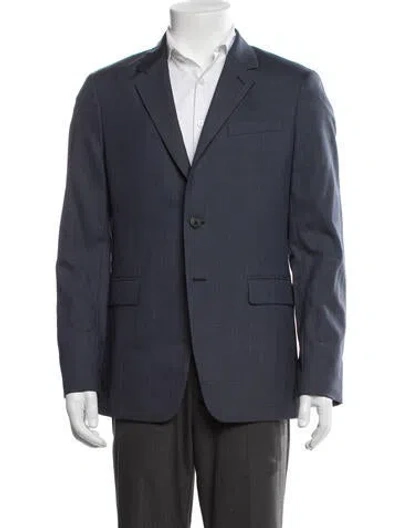 Pre-owned Theory Wool Blazer In Blue