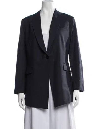 Pre-owned Theory Wool Blazer In Blue