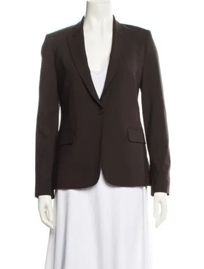 Pre-owned Theory Wool Blazer In Brown