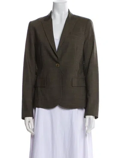 Pre-owned Theory Wool Blazer In Brown