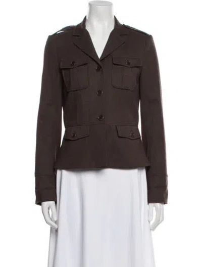 Pre-owned Theory Wool Blazer In Brown