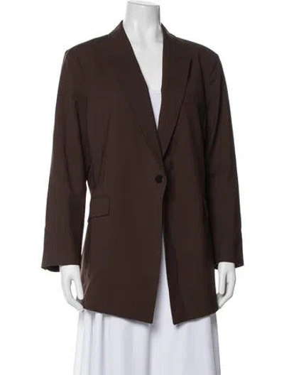 Pre-owned Theory Wool Blazer In Brown